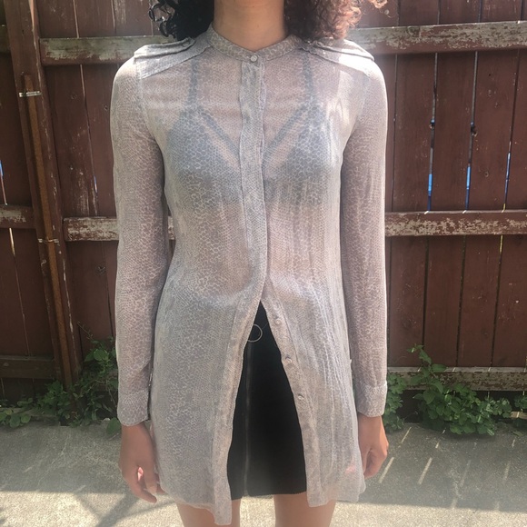 Wilfred Tops - Wilfred | 100% silk sheer blouse w/ snake pattern